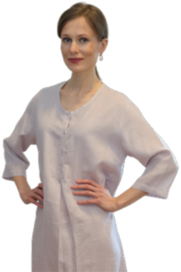 Linen Lounge Nightgown In Orchid Hush - XL
